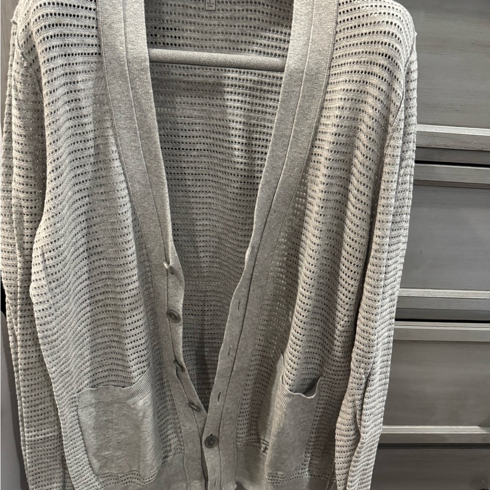 7 seven for all mankind Gray woven Button-Up Cardigan